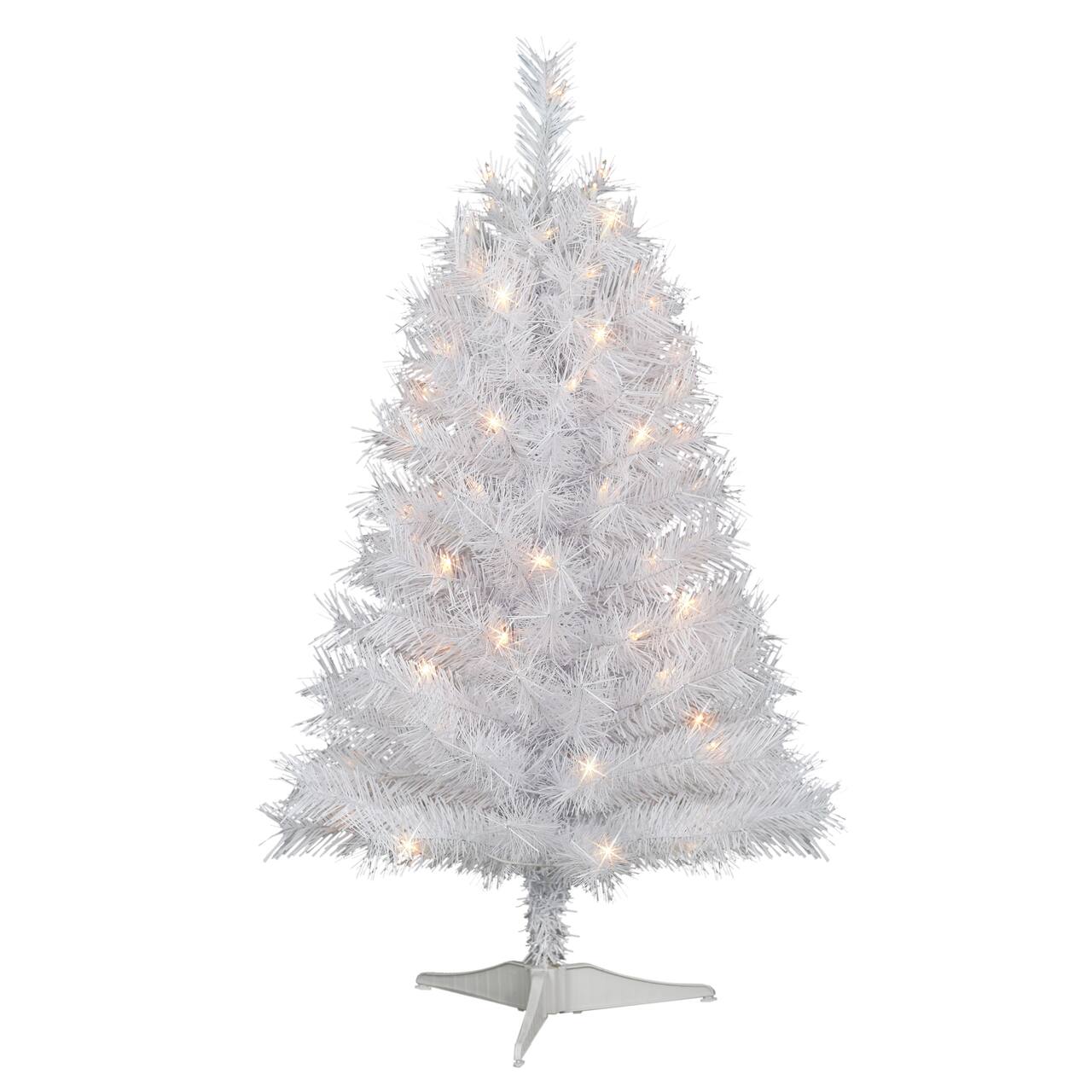 3ft. Pre-Lit White Snow Ridge Artificial Fir Tree, Clear Lights